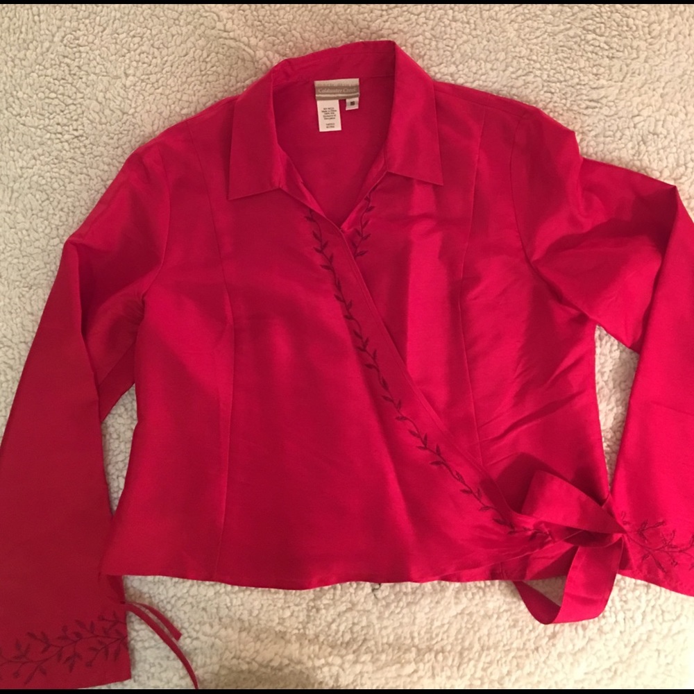 Silk red Coldwater Creek blouse